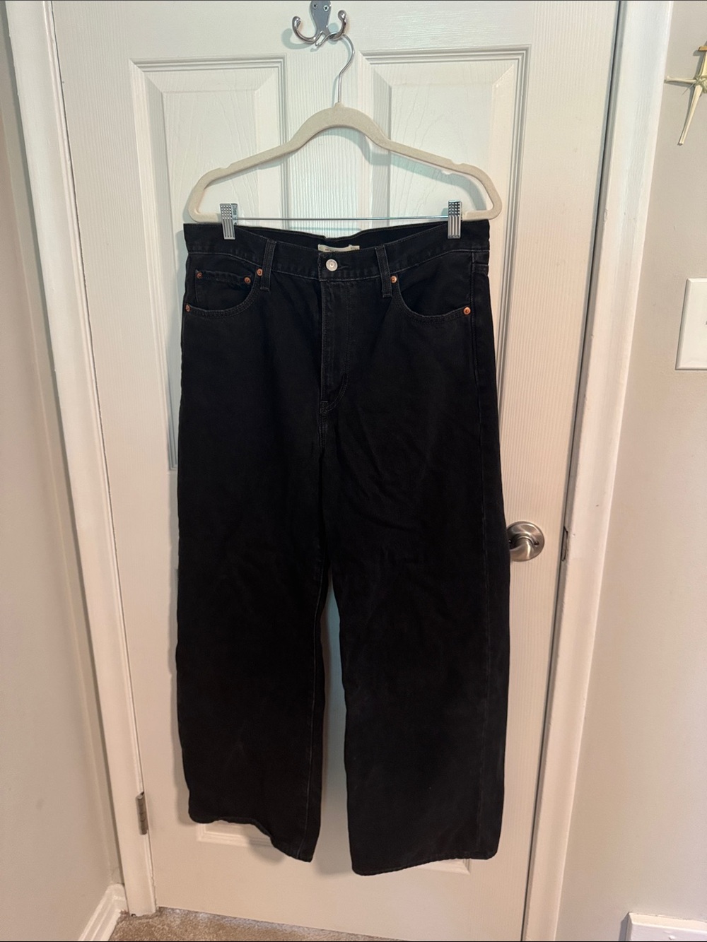 Levi’s Black Ribcage Wide Leg Jeans